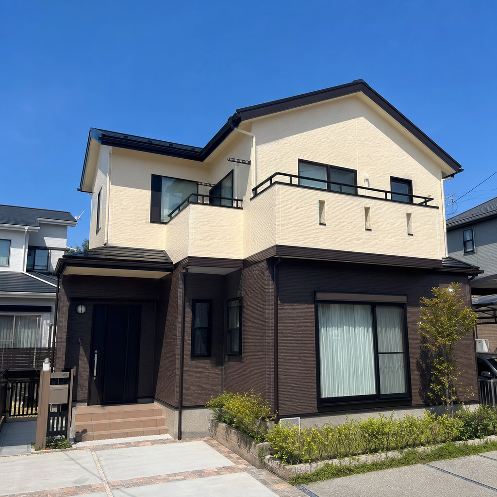 外壁塗装後の住宅