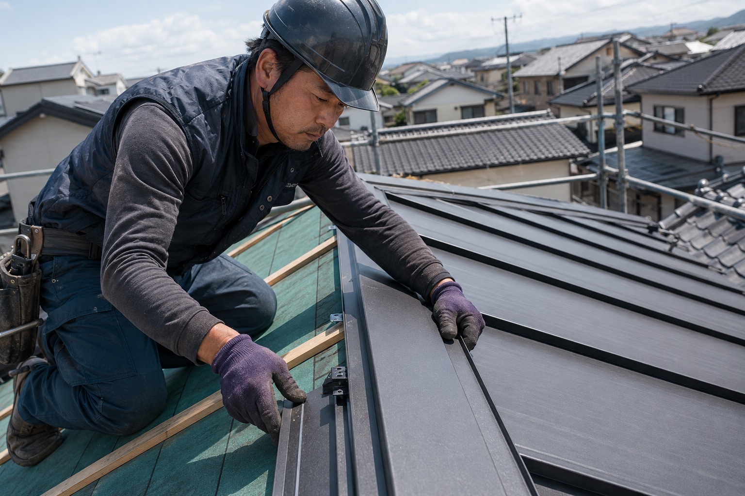 屋根職人の施工